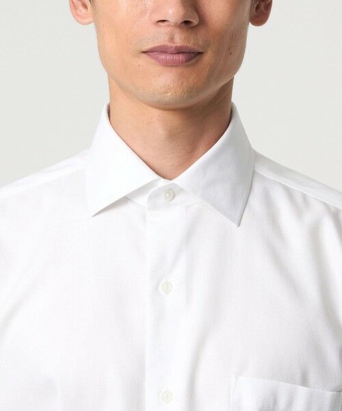 green label relaxing / グリーンレーベル リラクシング シャツ・ブラウス | コットン ヘリンボーン ワイドカラー ドレスシャツ -形態安定- | 詳細7