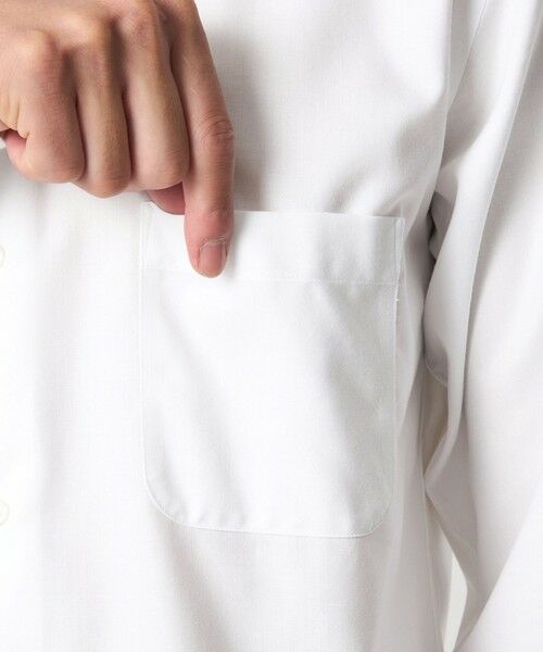 green label relaxing / グリーンレーベル リラクシング シャツ・ブラウス | コットン ヘリンボーン ワイドカラー ドレスシャツ -形態安定- | 詳細10