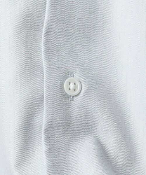 green label relaxing / グリーンレーベル リラクシング シャツ・ブラウス | コットン ヘリンボーン ワイドカラー ドレスシャツ -形態安定- | 詳細15