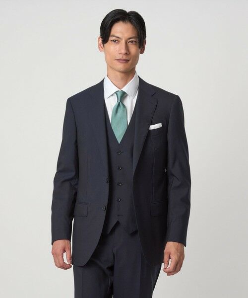 green label relaxing / グリーンレーベル リラクシング セットアップ | REDA トロピカル 無地 2B RV スーツジャケット（NAVY）