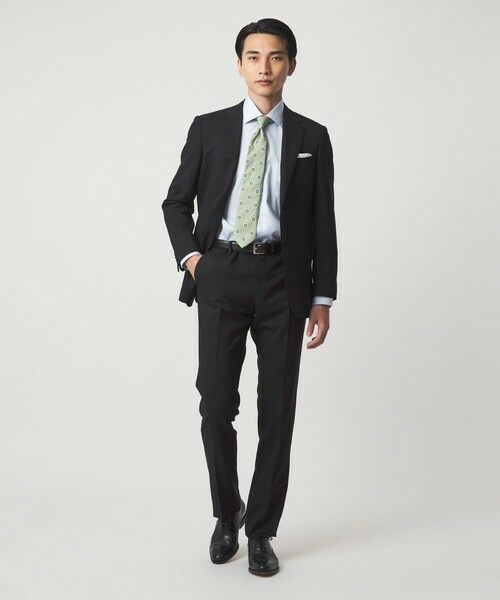 green label relaxing / グリーンレーベル リラクシング セットアップ | REDA トロピカル 無地 スリム ノープリーツ スーツパンツ | 詳細3