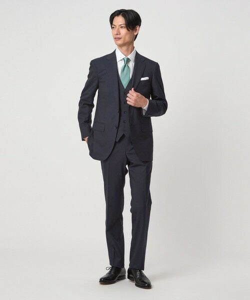 green label relaxing / グリーンレーベル リラクシング セットアップ | REDA トロピカル 無地 スリム ノープリーツ スーツパンツ | 詳細18