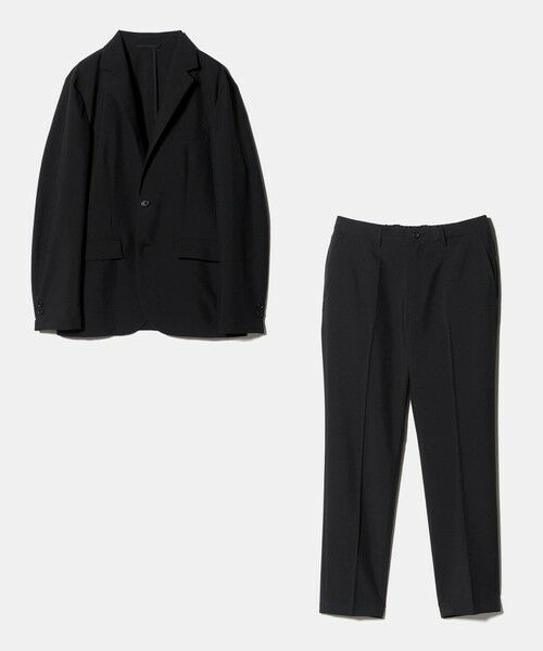 green label relaxing / グリーンレーベル リラクシング テーラードジャケット | 【WEB限定】JUST fit ドライポリエステル ナロー セットアップ -吸水速乾-(BLACK)