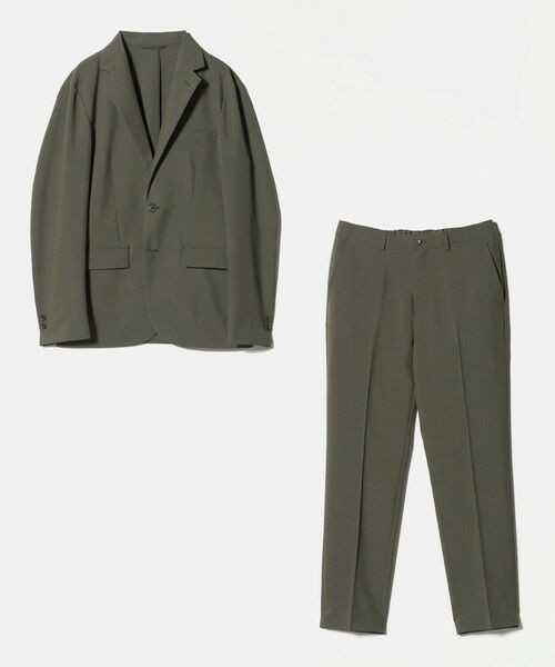green label relaxing / グリーンレーベル リラクシング テーラードジャケット | 【WEB限定】JUST fit ドライポリエステル ナロー セットアップ -吸水速乾-(OLIVE)