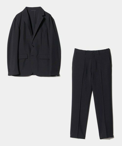 green label relaxing / グリーンレーベル リラクシング テーラードジャケット | 【WEB限定】JUST fit ドライポリエステル ナロー セットアップ -吸水速乾-(NAVY)