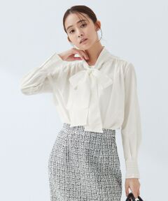 green label relaxing / グリーンレーベル リラクシング シャツ・ブラウス | ［size SHORTあり］ボウタイ ギャザー ブラウス