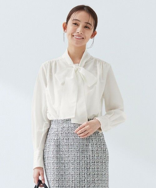 green label relaxing / グリーンレーベル リラクシング シャツ・ブラウス | ［size SHORTあり］ボウタイ ギャザー ブラウス | 詳細4