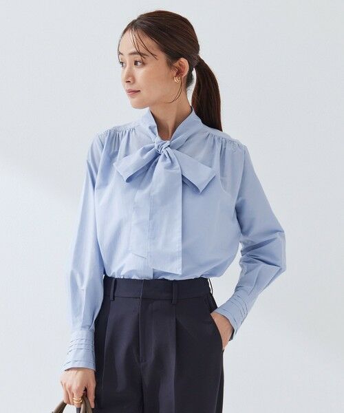 green label relaxing / グリーンレーベル リラクシング シャツ・ブラウス | ［size SHORTあり］ボウタイ ギャザー ブラウス | 詳細12
