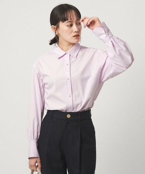 green label relaxing / グリーンレーベル リラクシング シャツ・ブラウス | フェイクパールボタン シャツ | 詳細1