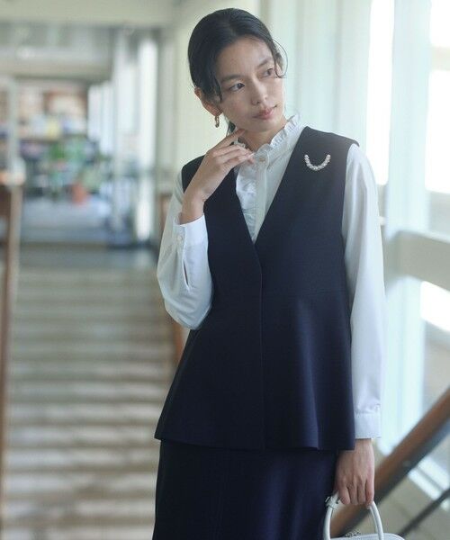 green label relaxing / グリーンレーベル リラクシング シャツ・ブラウス | フリル ディテール ブラウス マシンウォッシャブル UVカット | 詳細1