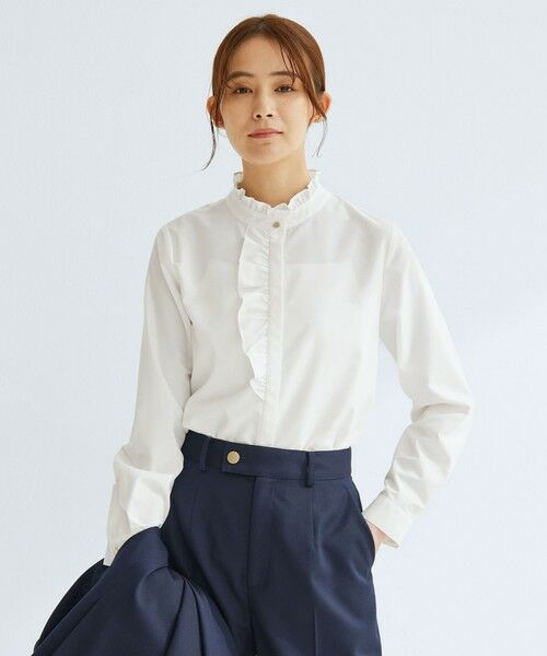 green label relaxing / グリーンレーベル リラクシング シャツ・ブラウス | フリル ディテール ブラウス マシンウォッシャブル UVカット | 詳細5