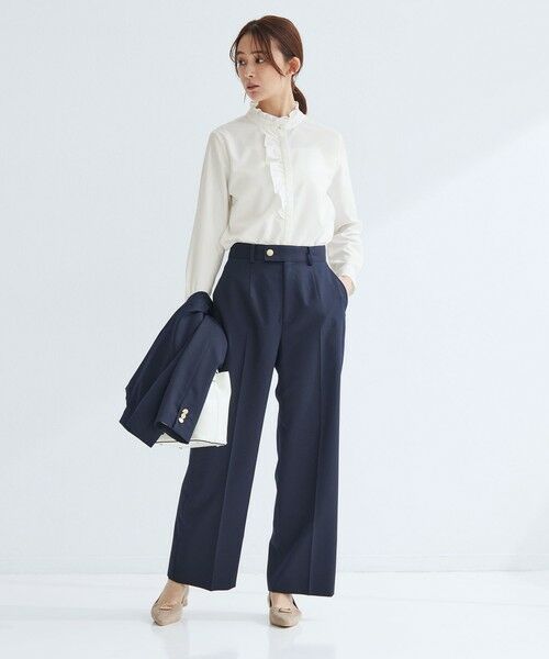 green label relaxing / グリーンレーベル リラクシング シャツ・ブラウス | フリル ディテール ブラウス マシンウォッシャブル UVカット | 詳細6