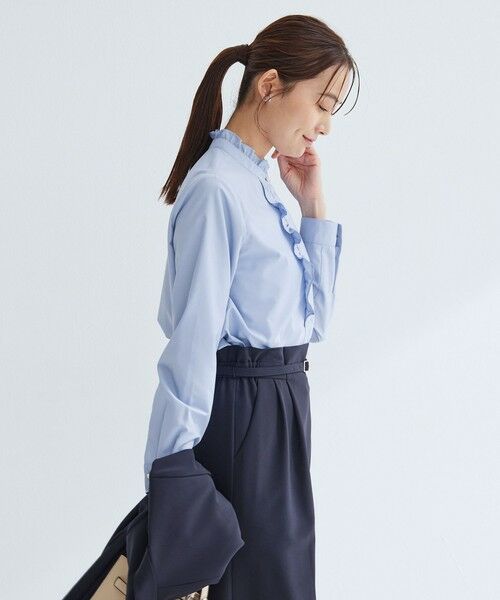 green label relaxing / グリーンレーベル リラクシング シャツ・ブラウス | フリル ディテール ブラウス マシンウォッシャブル UVカット | 詳細13