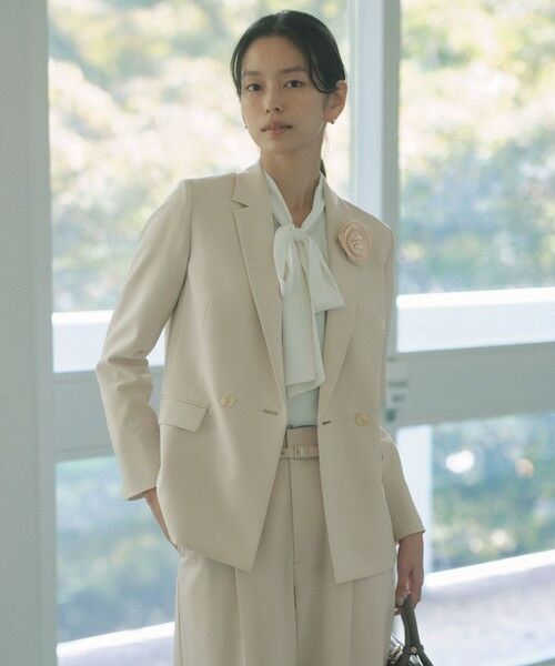 green label relaxing / グリーンレーベル リラクシング シャツ・ブラウス | トロミ ボウタイ ブラウス マシンウォッシャブル | 詳細1