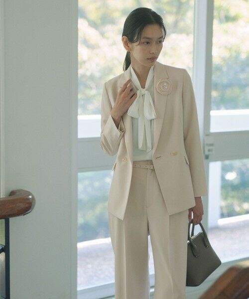 green label relaxing / グリーンレーベル リラクシング シャツ・ブラウス | トロミ ボウタイ ブラウス マシンウォッシャブル | 詳細2