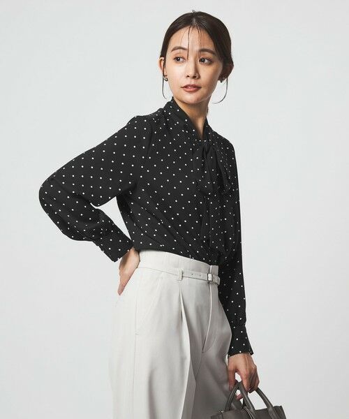 green label relaxing / グリーンレーベル リラクシング シャツ・ブラウス | トロミ ボウタイ ブラウス マシンウォッシャブル | 詳細11