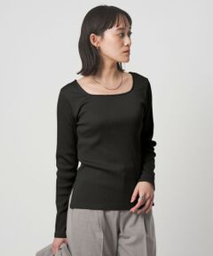 green label relaxing / グリーンレーベル リラクシング カットソー | ブライトリブ スクエアネック ロングスリーブ カットソー