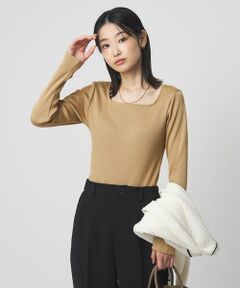 green label relaxing / グリーンレーベル リラクシング カットソー | ブライトリブ スクエアネック ロングスリーブ カットソー