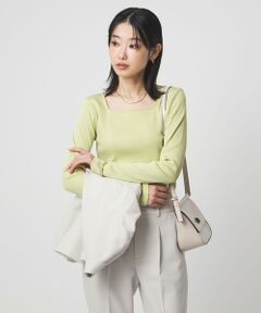 green label relaxing / グリーンレーベル リラクシング カットソー | ブライトリブ スクエアネック ロングスリーブ カットソー