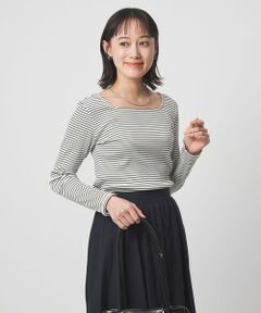 green label relaxing / グリーンレーベル リラクシング カットソー | ブライトリブ スクエアネック ロングスリーブ カットソー