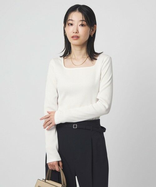 green label relaxing / グリーンレーベル リラクシング カットソー | ブライトリブ スクエアネック ロングスリーブ カットソー | 詳細1