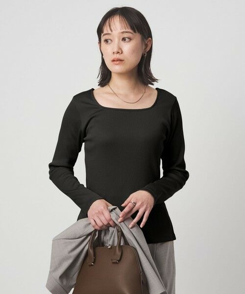 green label relaxing / グリーンレーベル リラクシング カットソー | ブライトリブ スクエアネック ロングスリーブ カットソー | 詳細7