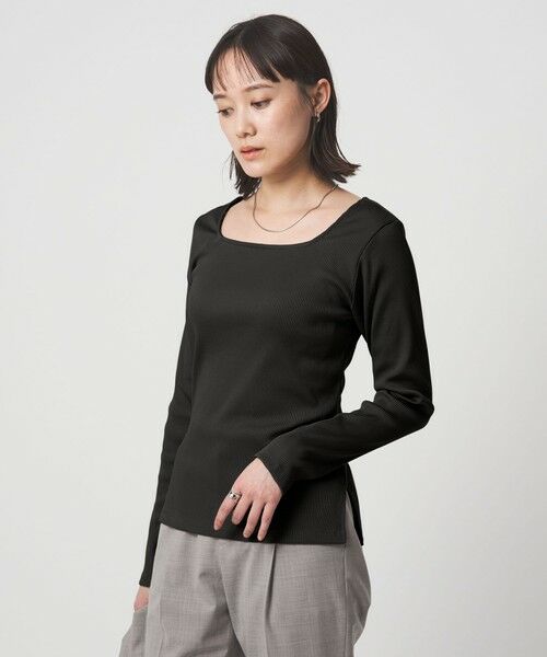 green label relaxing / グリーンレーベル リラクシング カットソー | ブライトリブ スクエアネック ロングスリーブ カットソー | 詳細8