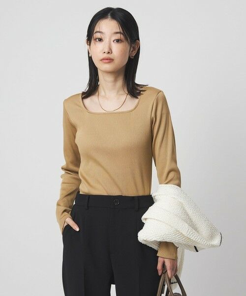 green label relaxing / グリーンレーベル リラクシング カットソー | ブライトリブ スクエアネック ロングスリーブ カットソー | 詳細12