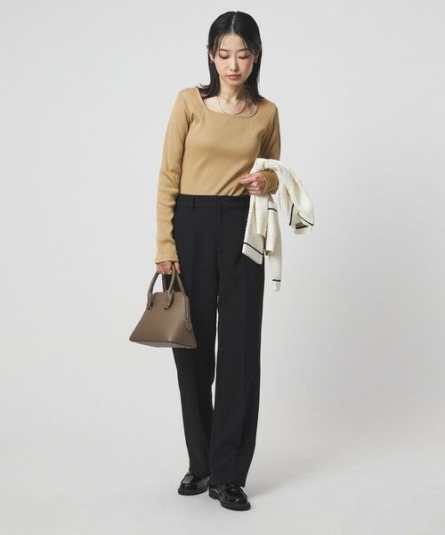 green label relaxing / グリーンレーベル リラクシング カットソー | ブライトリブ スクエアネック ロングスリーブ カットソー | 詳細13