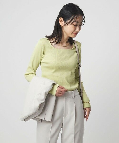 green label relaxing / グリーンレーベル リラクシング カットソー | ブライトリブ スクエアネック ロングスリーブ カットソー | 詳細23