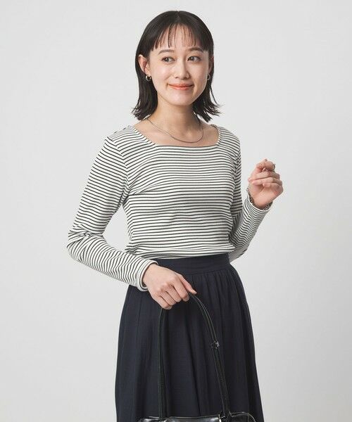 green label relaxing / グリーンレーベル リラクシング カットソー | ブライトリブ スクエアネック ロングスリーブ カットソー(その他1)