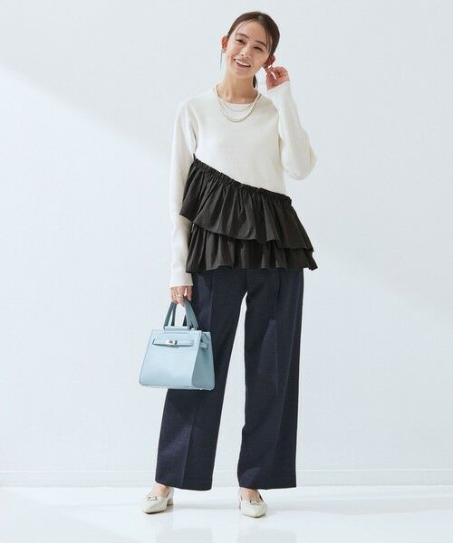 green label relaxing / グリーンレーベル リラクシング ニット・セーター | タフタ ドッキング ペプラム プルオーバー ニット ウォッシャブル | 詳細11