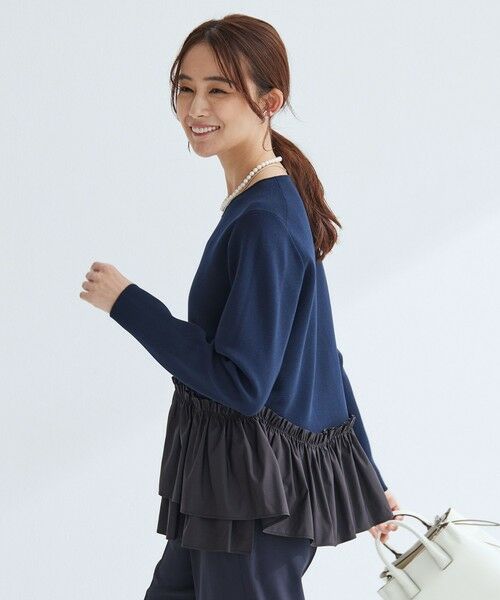 green label relaxing / グリーンレーベル リラクシング ニット・セーター | タフタ ドッキング ペプラム プルオーバー ニット ウォッシャブル | 詳細27