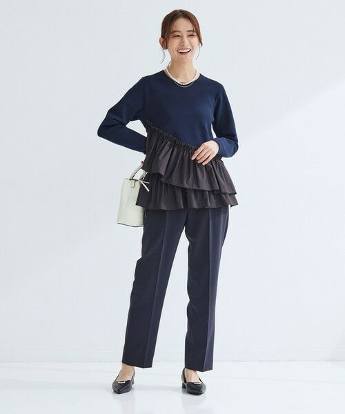 green label relaxing / グリーンレーベル リラクシング ニット・セーター | タフタ ドッキング ペプラム プルオーバー ニット ウォッシャブル | 詳細28