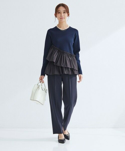 green label relaxing / グリーンレーベル リラクシング ニット・セーター | タフタ ドッキング ペプラム プルオーバー ニット ウォッシャブル | 詳細29