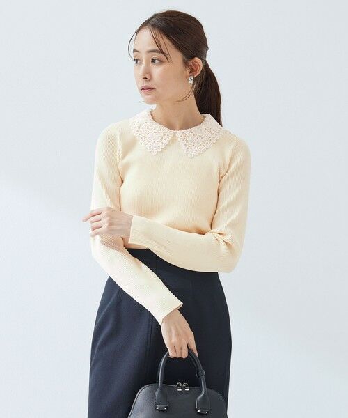 green label relaxing / グリーンレーベル リラクシング ニット・セーター | リブ エリレース 2WAY ニット プルオーバー ウォッシャブル | 詳細3