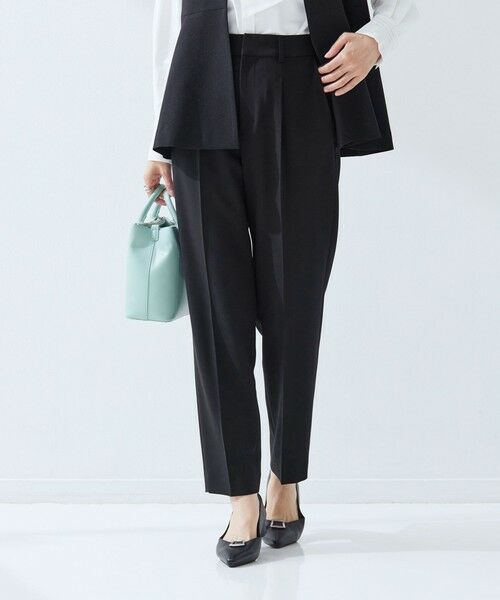 green label relaxing / グリーンレーベル リラクシング スラックス・ドレスパンツ | ［size SHORT/TALLあり］パウドレ テーパード パンツ ウォッシャブル ストレッチ | 詳細1