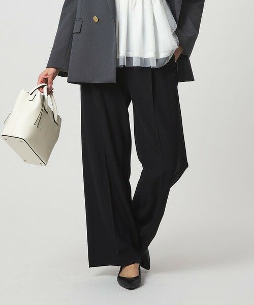 green label relaxing / グリーンレーベル リラクシング スラックス・ドレスパンツ | ［size SHORT/TALLあり］パウドレ ワイド パンツ ウォッシャブル ストレッチ | 詳細3