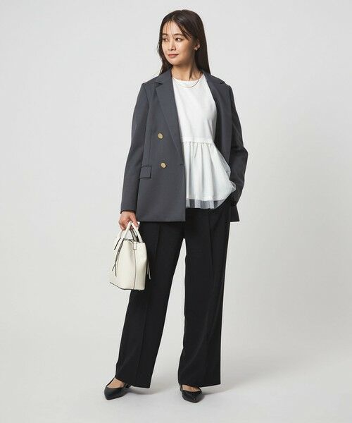 green label relaxing / グリーンレーベル リラクシング スラックス・ドレスパンツ | ［size SHORT/TALLあり］パウドレ ワイド パンツ ウォッシャブル ストレッチ | 詳細5