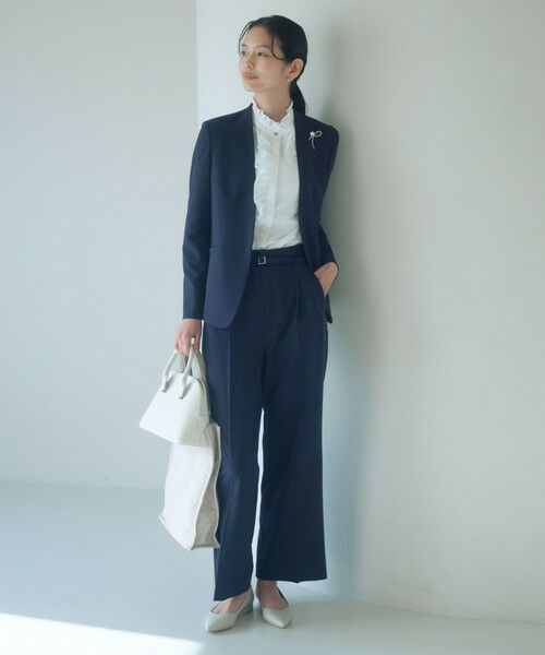 green label relaxing / グリーンレーベル リラクシング スラックス・ドレスパンツ | ［size SHORT/TALLあり］パウドレ ワイド パンツ ウォッシャブル ストレッチ | 詳細7