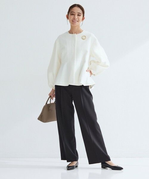 green label relaxing / グリーンレーベル リラクシング スラックス・ドレスパンツ | ［size SHORT/TALLあり］パウドレ ワイド パンツ ウォッシャブル ストレッチ | 詳細15