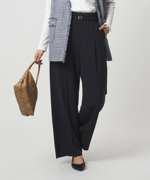 green label relaxing / グリーンレーベル リラクシング スラックス・ドレスパンツ | ［size SHORT/TALLあり］パウドレ ワイド パンツ ウォッシャブル ストレッチ | 詳細18