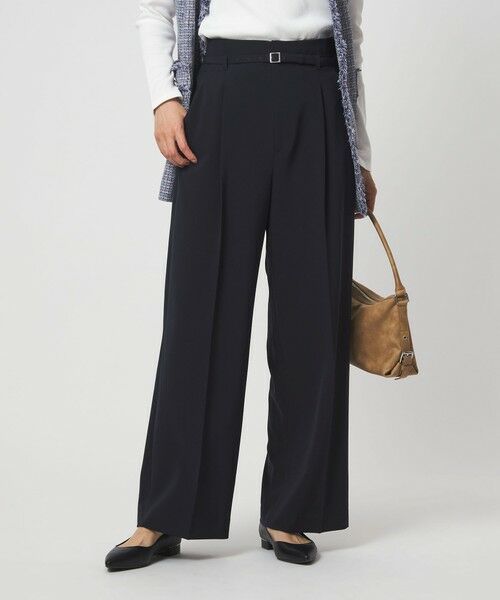 green label relaxing / グリーンレーベル リラクシング スラックス・ドレスパンツ | ［size SHORT/TALLあり］パウドレ ワイド パンツ ウォッシャブル ストレッチ | 詳細16