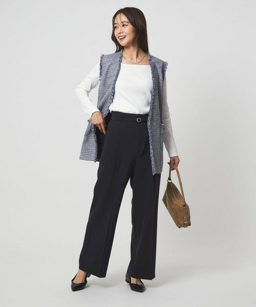 green label relaxing / グリーンレーベル リラクシング スラックス・ドレスパンツ | ［size SHORT/TALLあり］パウドレ ワイド パンツ ウォッシャブル ストレッチ | 詳細18