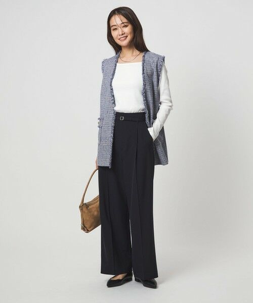 green label relaxing / グリーンレーベル リラクシング スラックス・ドレスパンツ | ［size SHORT/TALLあり］パウドレ ワイド パンツ ウォッシャブル ストレッチ | 詳細19