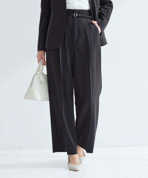 green label relaxing / グリーンレーベル リラクシング スラックス・ドレスパンツ | ［size SHORT/TALLあり］パウドレ ワイド パンツ ウォッシャブル ストレッチ | 詳細10