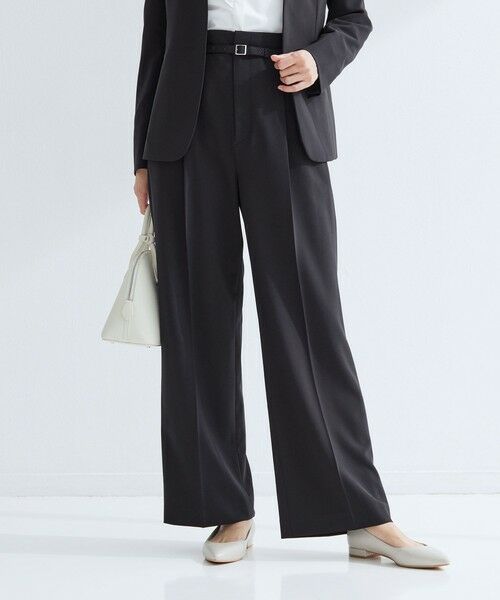 green label relaxing / グリーンレーベル リラクシング スラックス・ドレスパンツ | ［size SHORT/TALLあり］パウドレ ワイド パンツ ウォッシャブル ストレッチ | 詳細11