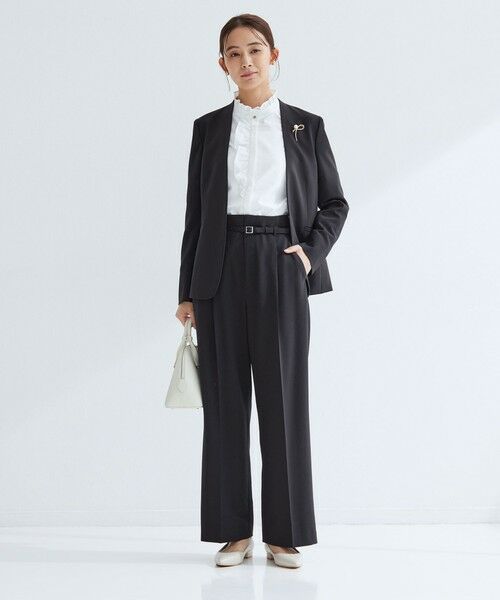 green label relaxing / グリーンレーベル リラクシング スラックス・ドレスパンツ | ［size SHORT/TALLあり］パウドレ ワイド パンツ ウォッシャブル ストレッチ | 詳細12