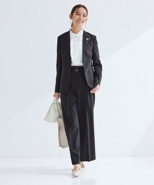 green label relaxing / グリーンレーベル リラクシング スラックス・ドレスパンツ | ［size SHORT/TALLあり］パウドレ ワイド パンツ ウォッシャブル ストレッチ | 詳細13