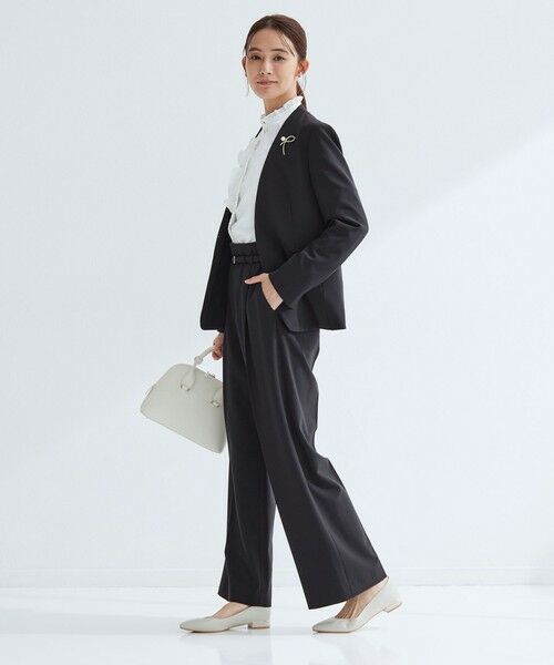 green label relaxing / グリーンレーベル リラクシング スラックス・ドレスパンツ | ［size SHORT/TALLあり］パウドレ ワイド パンツ ウォッシャブル ストレッチ | 詳細14